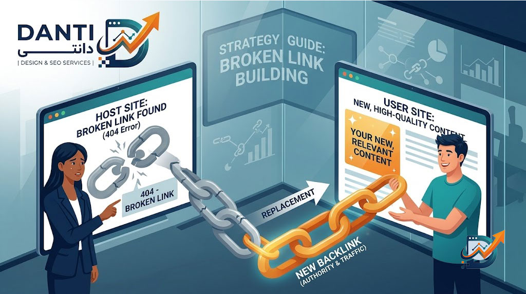 Broken link building technique